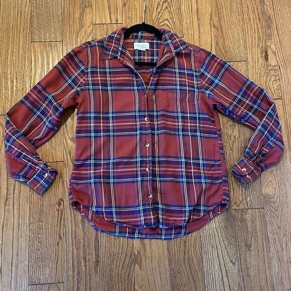 Lands End vintage cotton plaid button down size small - Picture 5 of 9